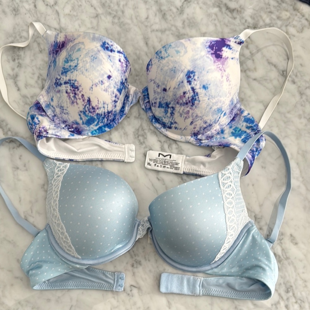 Maidenform Blue and Purple Bras 36B